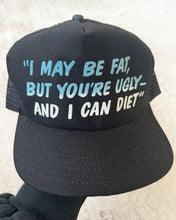 Load image into Gallery viewer, 1980s I May Be Fat Snapback Trucker Hat - One Size
