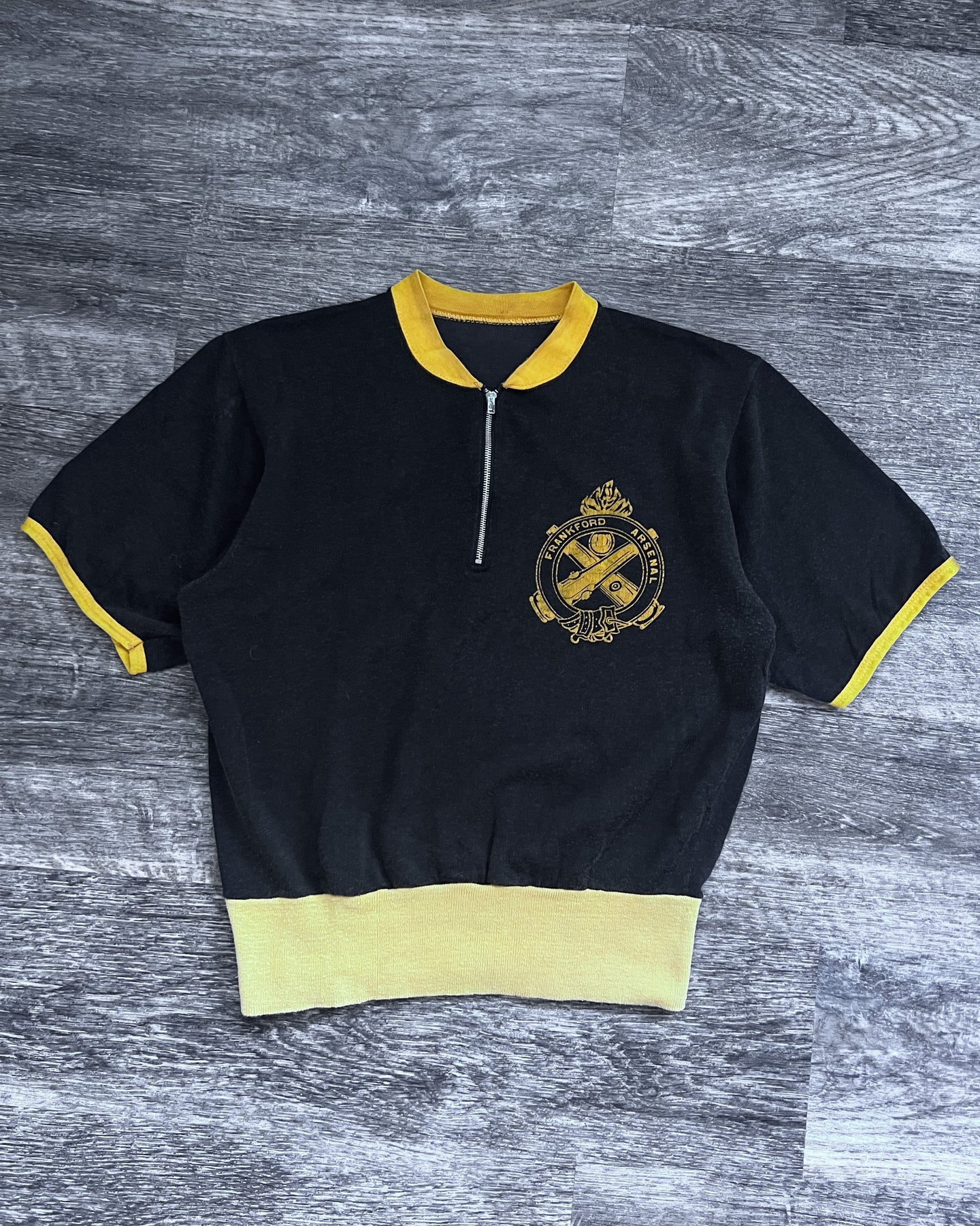 1970s Quarter Zip Frankford Shirt - Size Medium