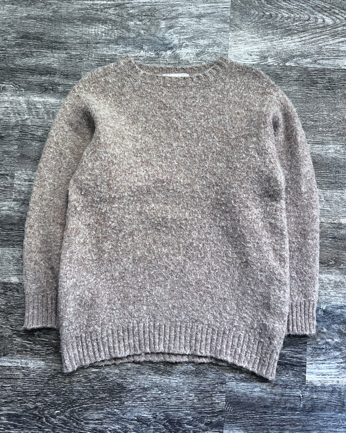 1960s Faux Mohair Light Brown Sweater - Size Medium