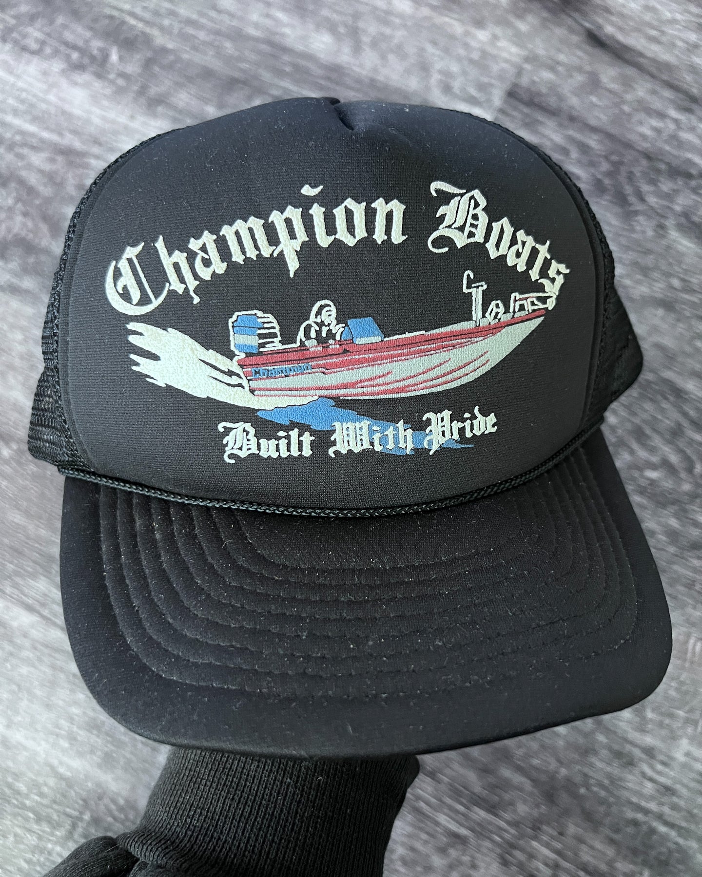 1980s Champion Boats Snapback Trucker Hat - One Size