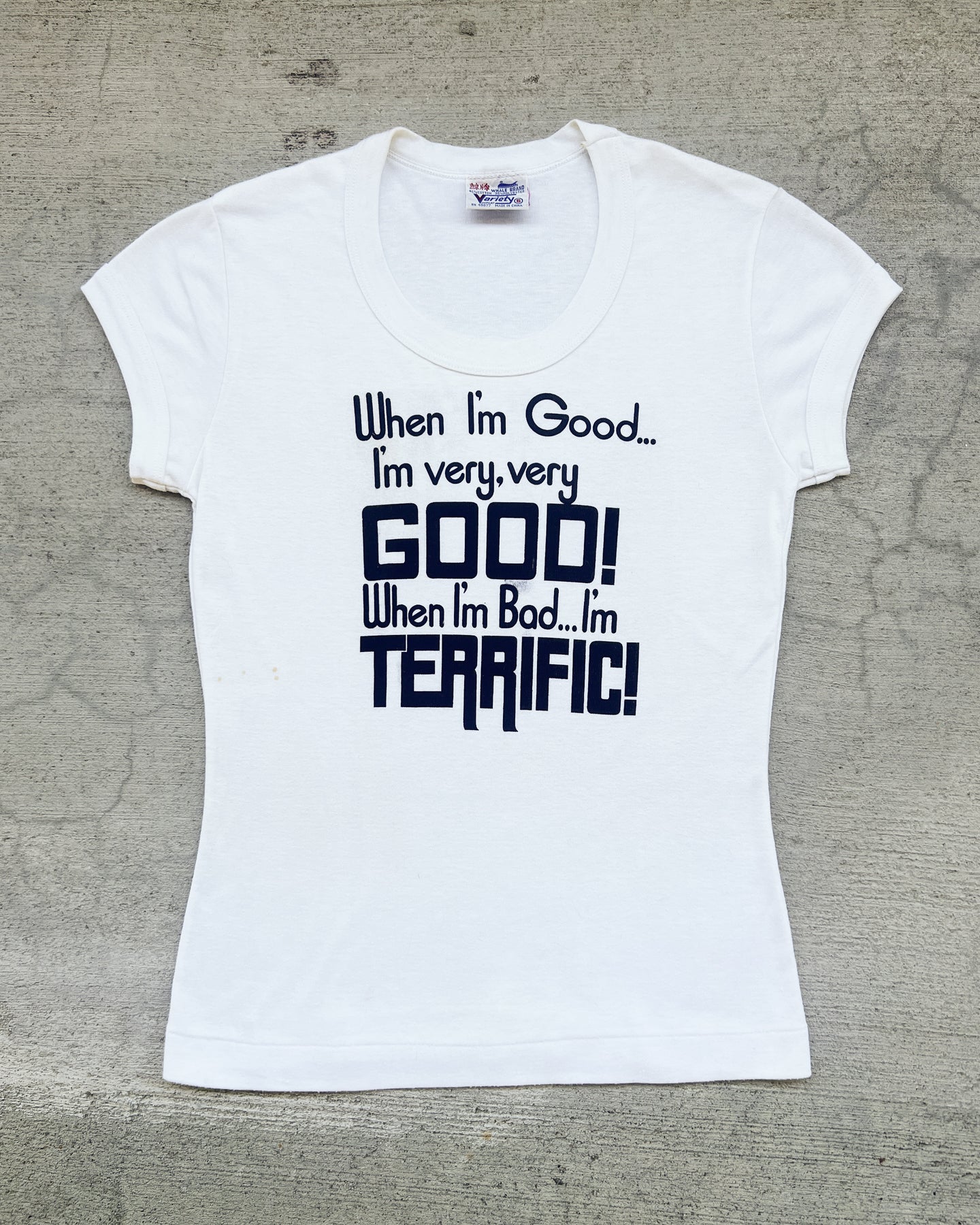 1980s When I'm Good... Single Stitch Baby Tee - Size X-Small