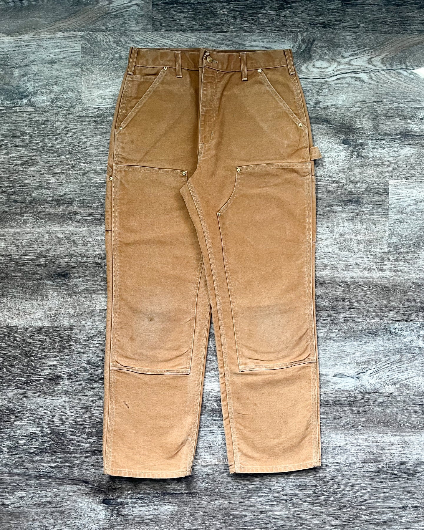 1990s Carhartt Tan Double Knee Work Pants - Size 32 x 30