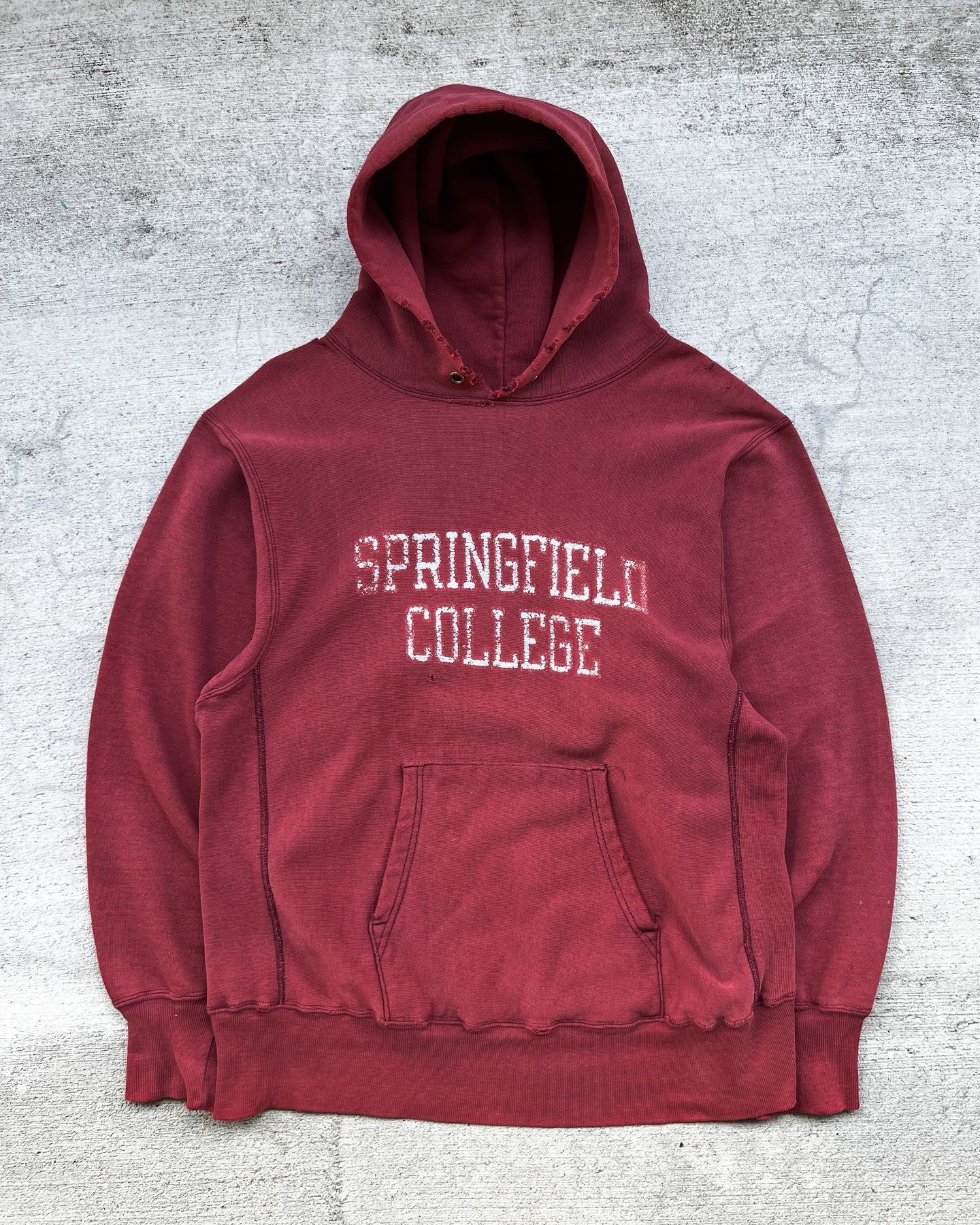 1980s Champion Springfield College Reverse Weave Hoodie - Size X-Large