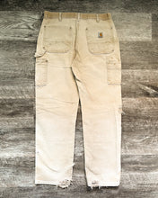 Load image into Gallery viewer, 1990s Thrashed Carhartt Sun Bleached Double Knee Work Pants - Size 30 x 31
