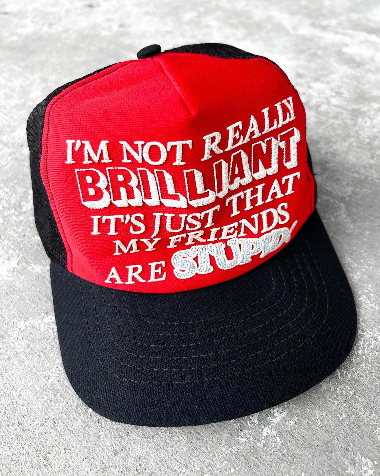 1980s My Friends Are Stupid Snapback Trucker Hat - One Size