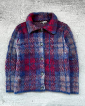 Load image into Gallery viewer, 1960s Mohair Plaid Collared Cardigan - Size Medium
