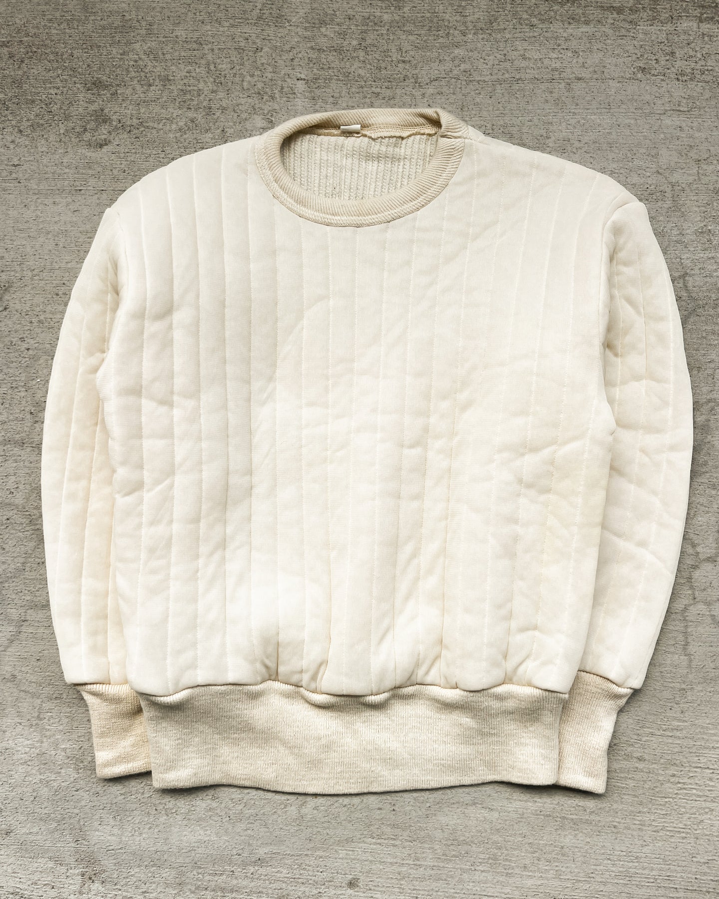 1950s Cream Puffer Thermal Sweater - Size Medium