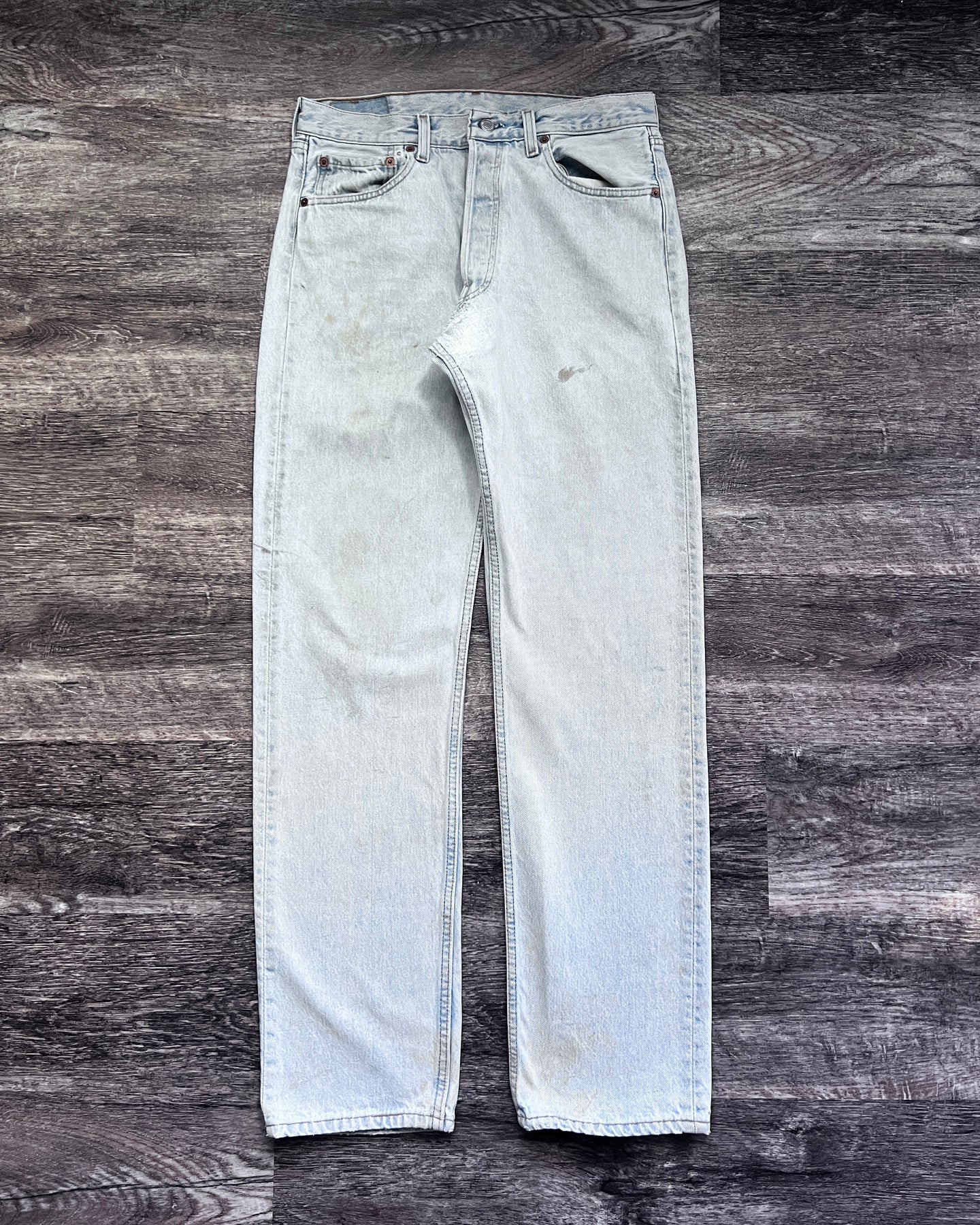 1990s Levi's Light Wash Repaired 501 - Size 31 x 33