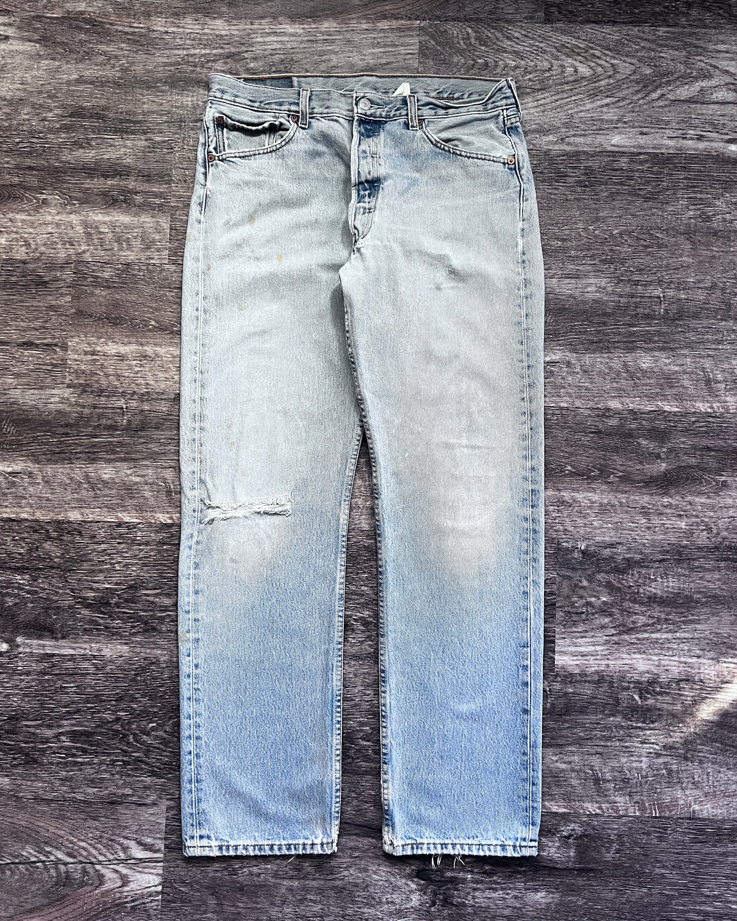 1990s Levi's Light Wash Repaired 501 - Size 33 x 30