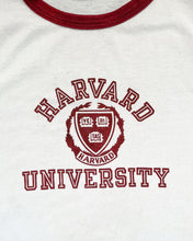 Load image into Gallery viewer, 1980s Champion Harvard University Single Stitch Ringer Tee - Size Large
