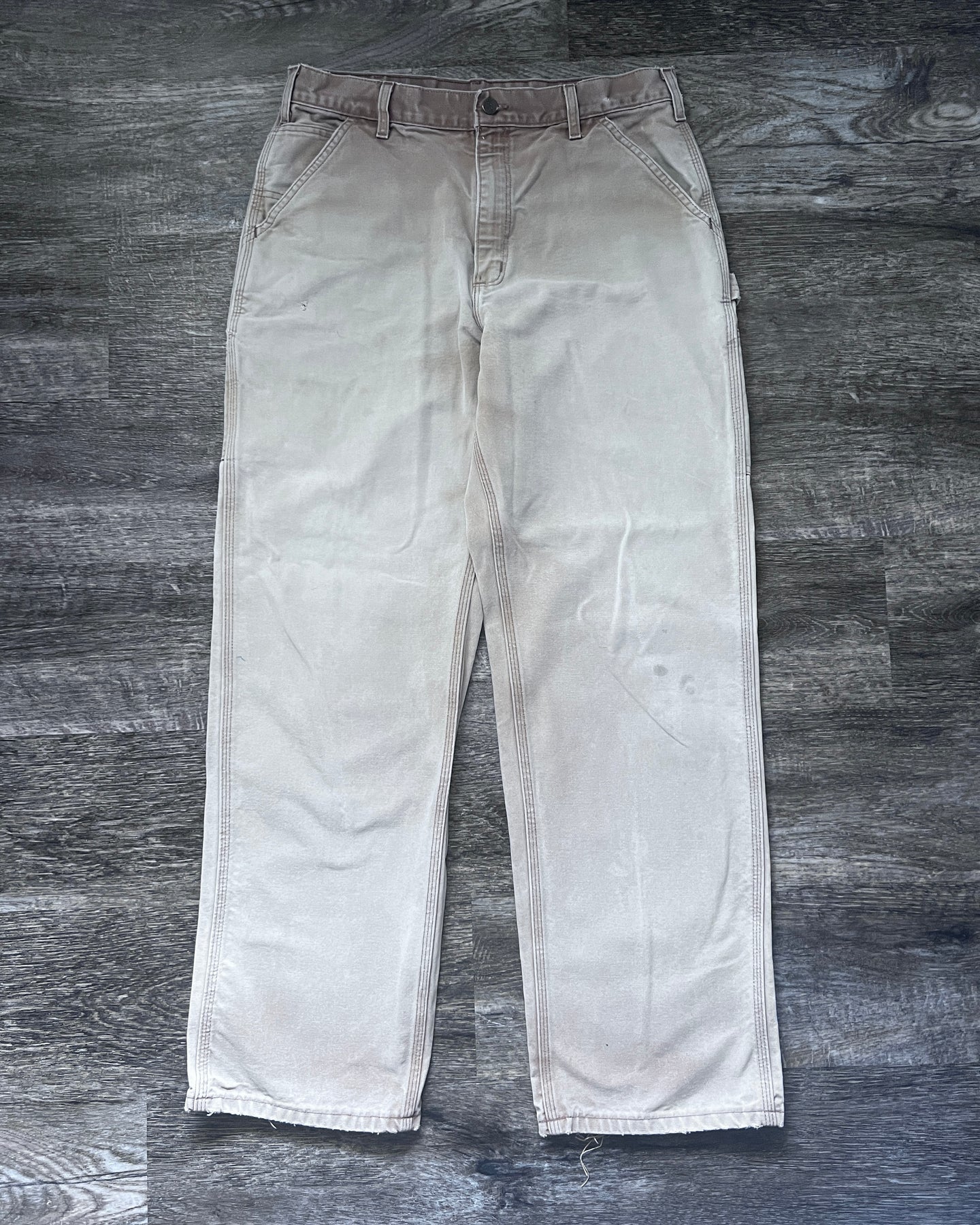 1990s Carhartt Sun Bleached Carpenter Pants - Size 33 x 32