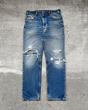 Load image into Gallery viewer, 1990s Levi&#39;s Well Worn Distressed Blowout 505 - Size 35 x 32
