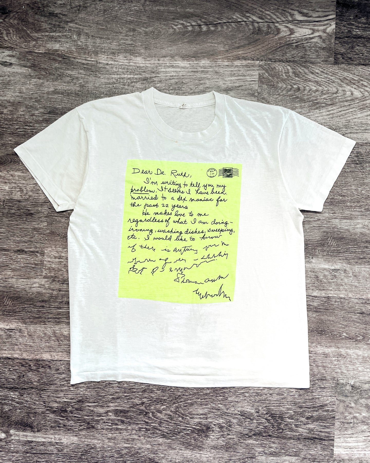 1980s Dr. Ruth Letter Single Stitch Tee - Size Large