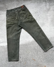 Load image into Gallery viewer, 1990s Lee Distressed and Repairs Olive Jeans - Size 34 x 30
