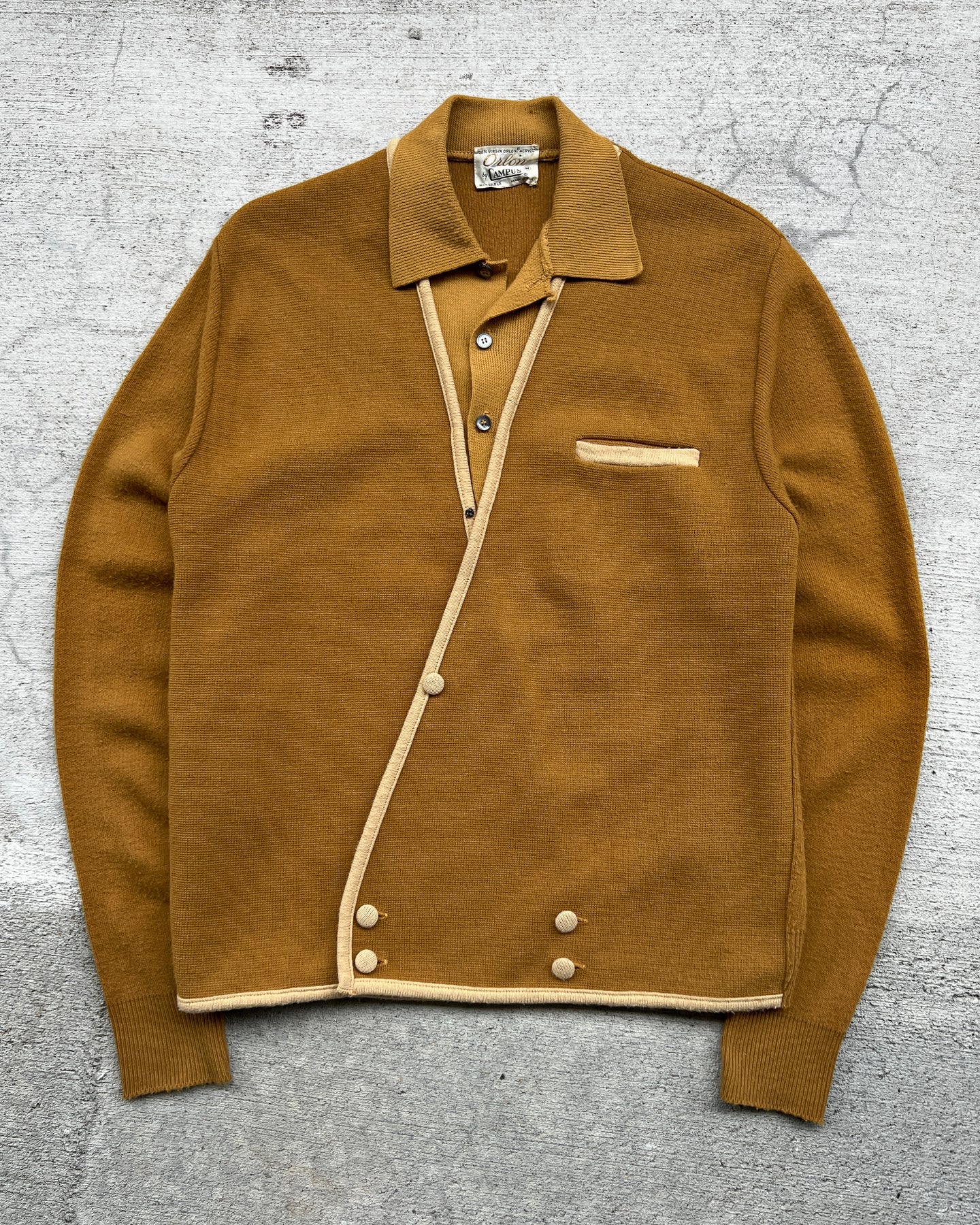1960s Asymmetrical Collared Cardigan - Size Medium