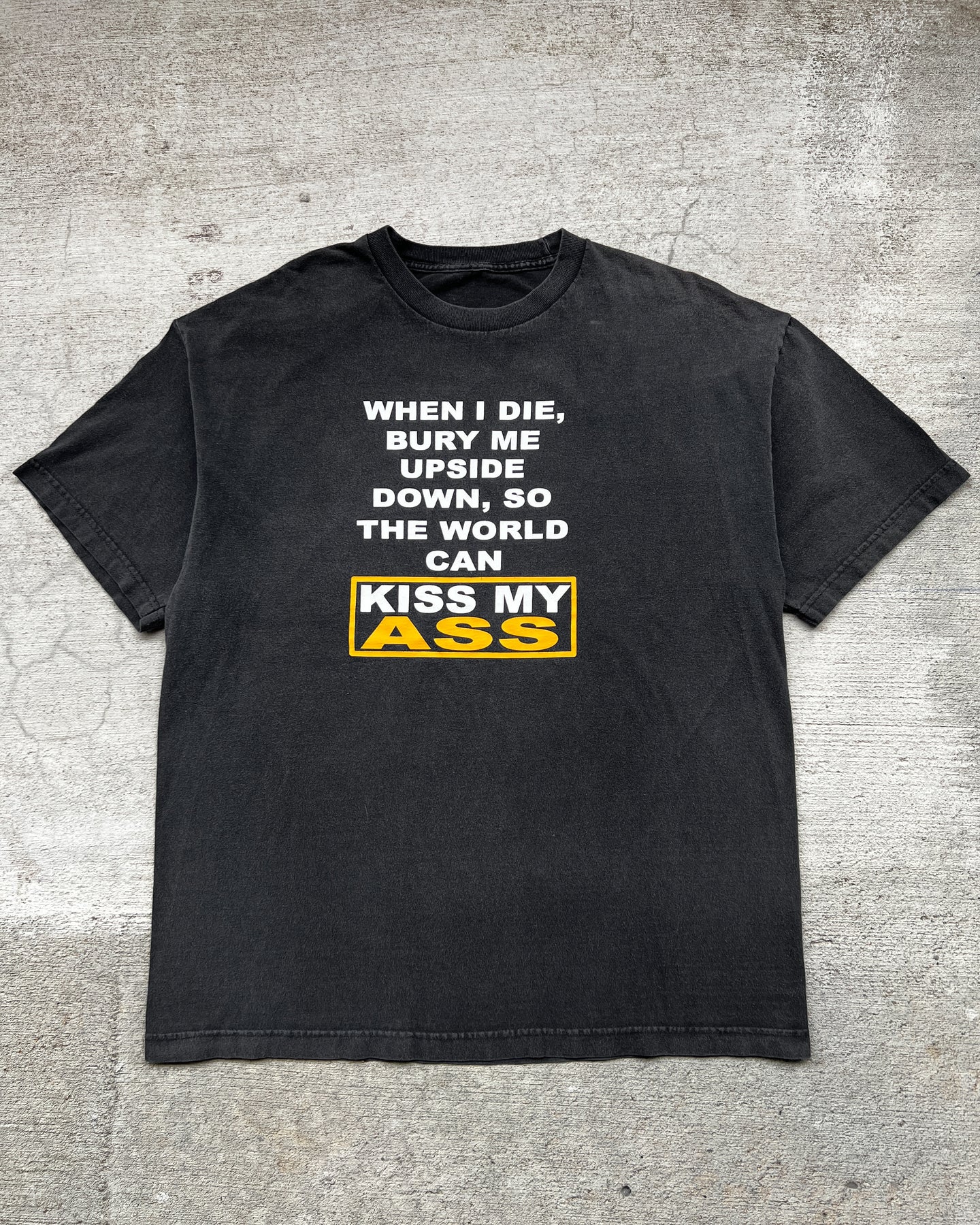 1990s Kiss My Ass Faded Tee - Size X-Large