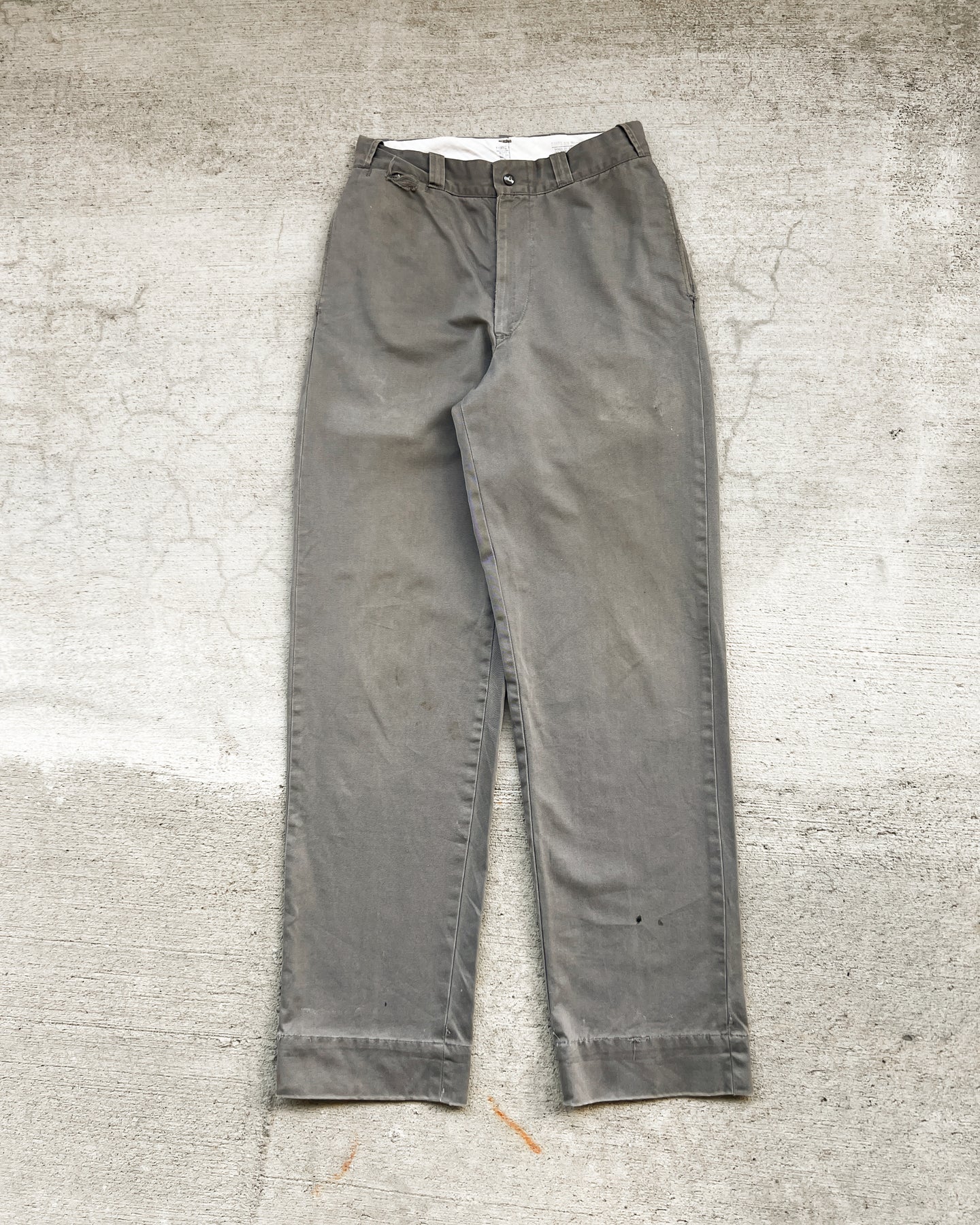 1950s Grey Chino Work Pants - Size 28 x 32