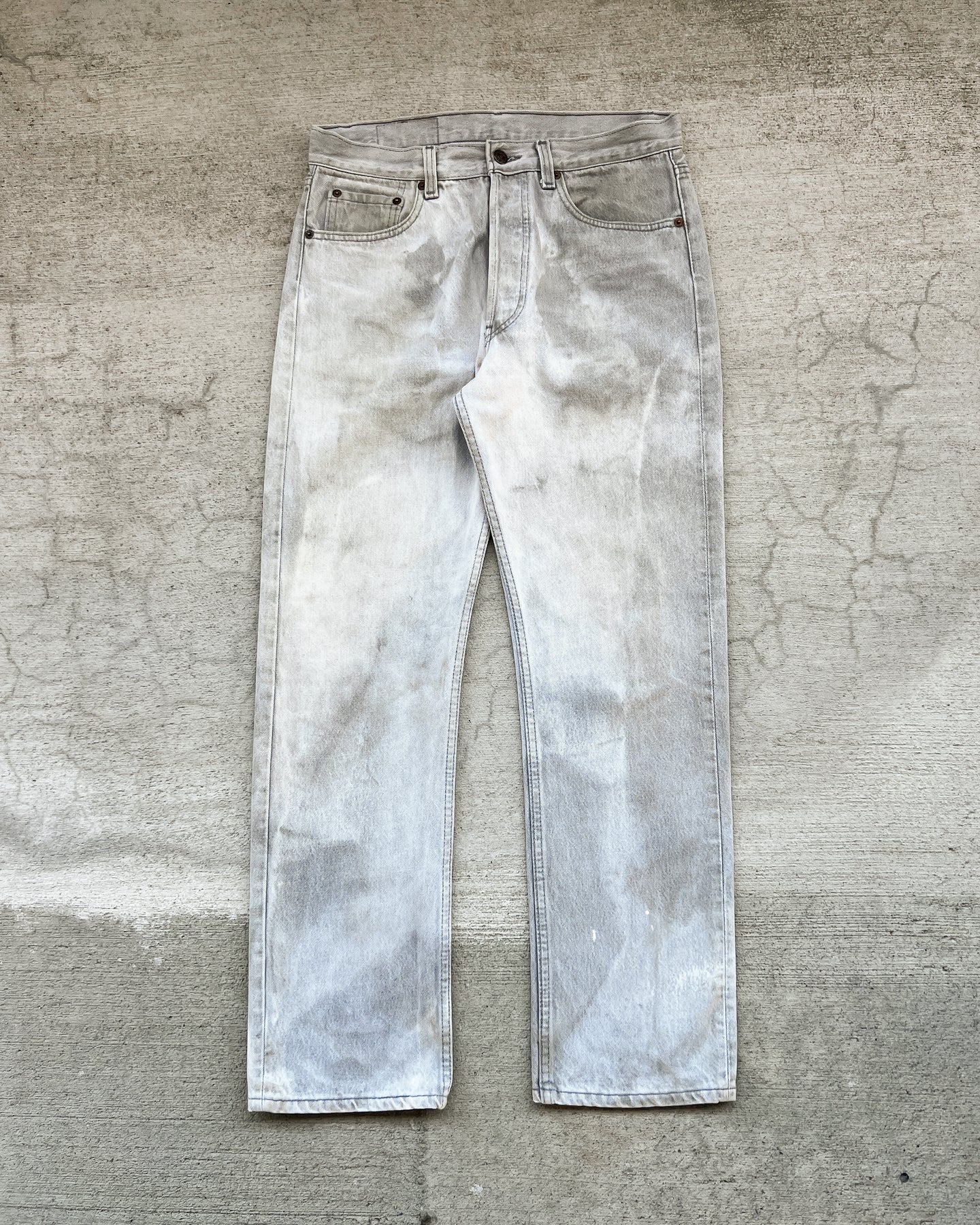 1990s Levi's Sun Faded Grey 501 - Size 28 x 32