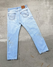 Load image into Gallery viewer, 1990s Levi&#39;s Light Wash Thrashed and Stained 501 - Size 34 x 31
