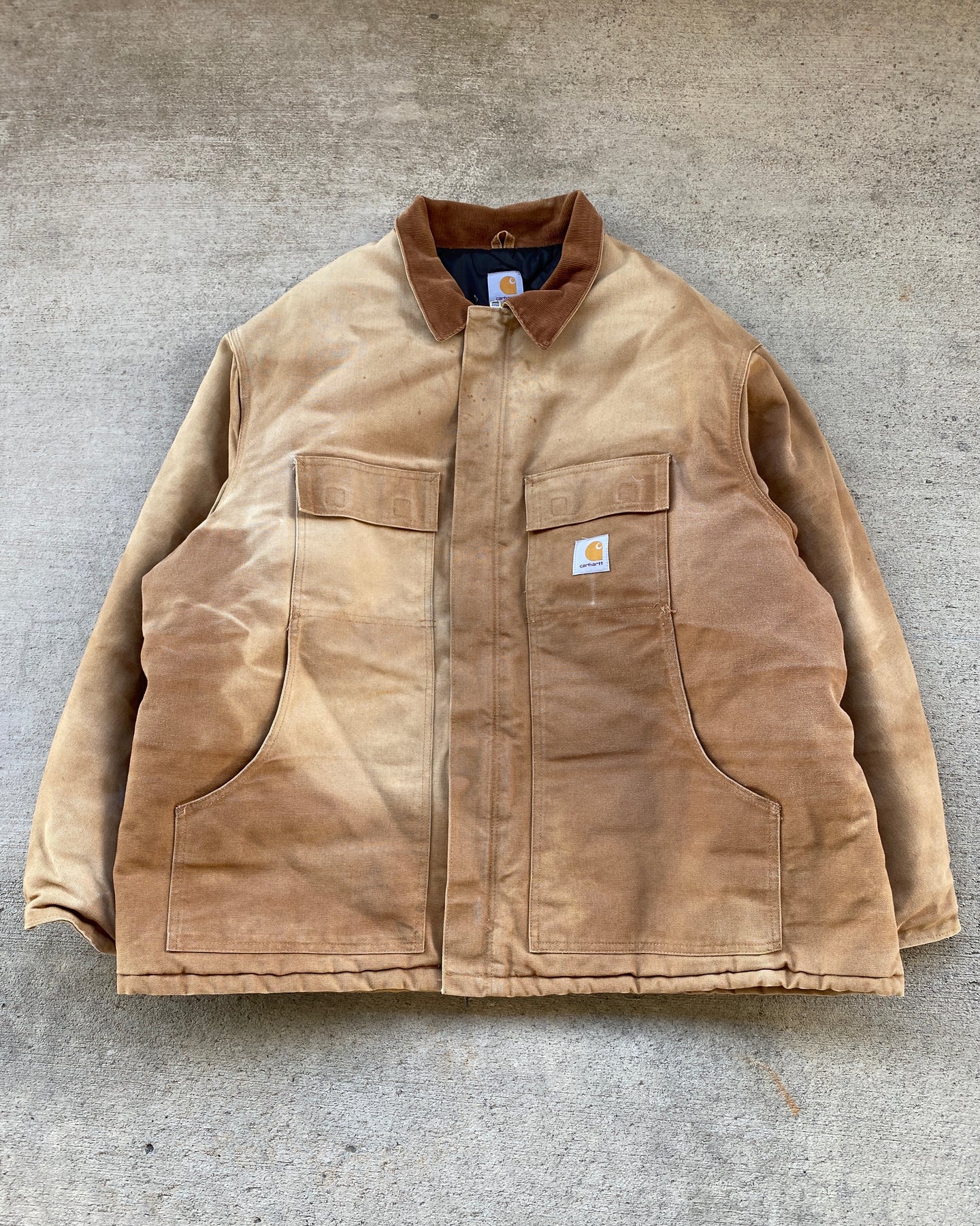 1990s Carhartt Sun Faded Arctic Quilt Coat Jacket - Size XXL