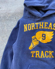 Load image into Gallery viewer, 1970s Northeast Track Faded Russell Hoodie - Size Small
