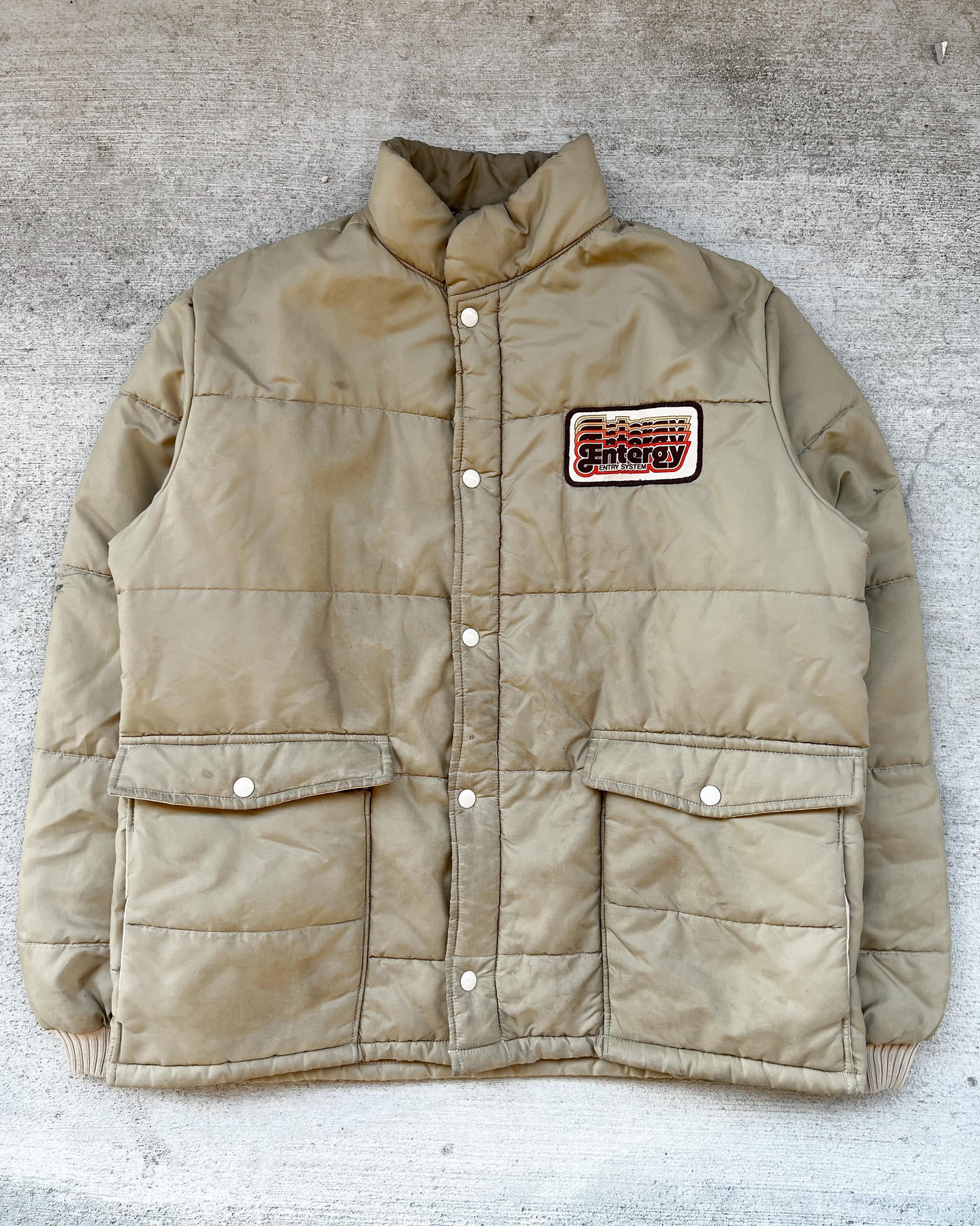 1980s Entergy Entry System Puffer Jacket - Size Large