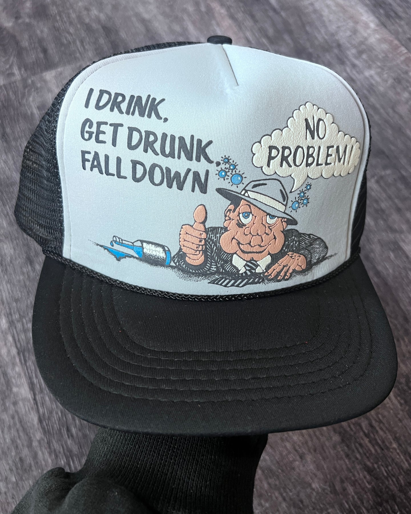1980s I Drink No Problem Snapback Trucker Hat - One Size