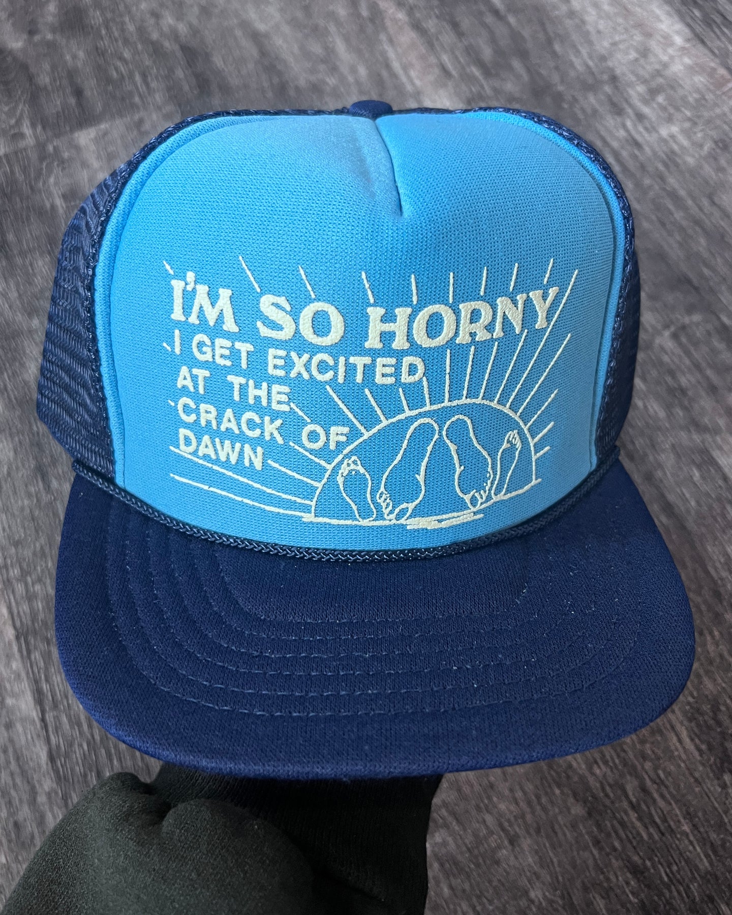 1980s I'm So Horny Snapback Trucker Hat - One Size