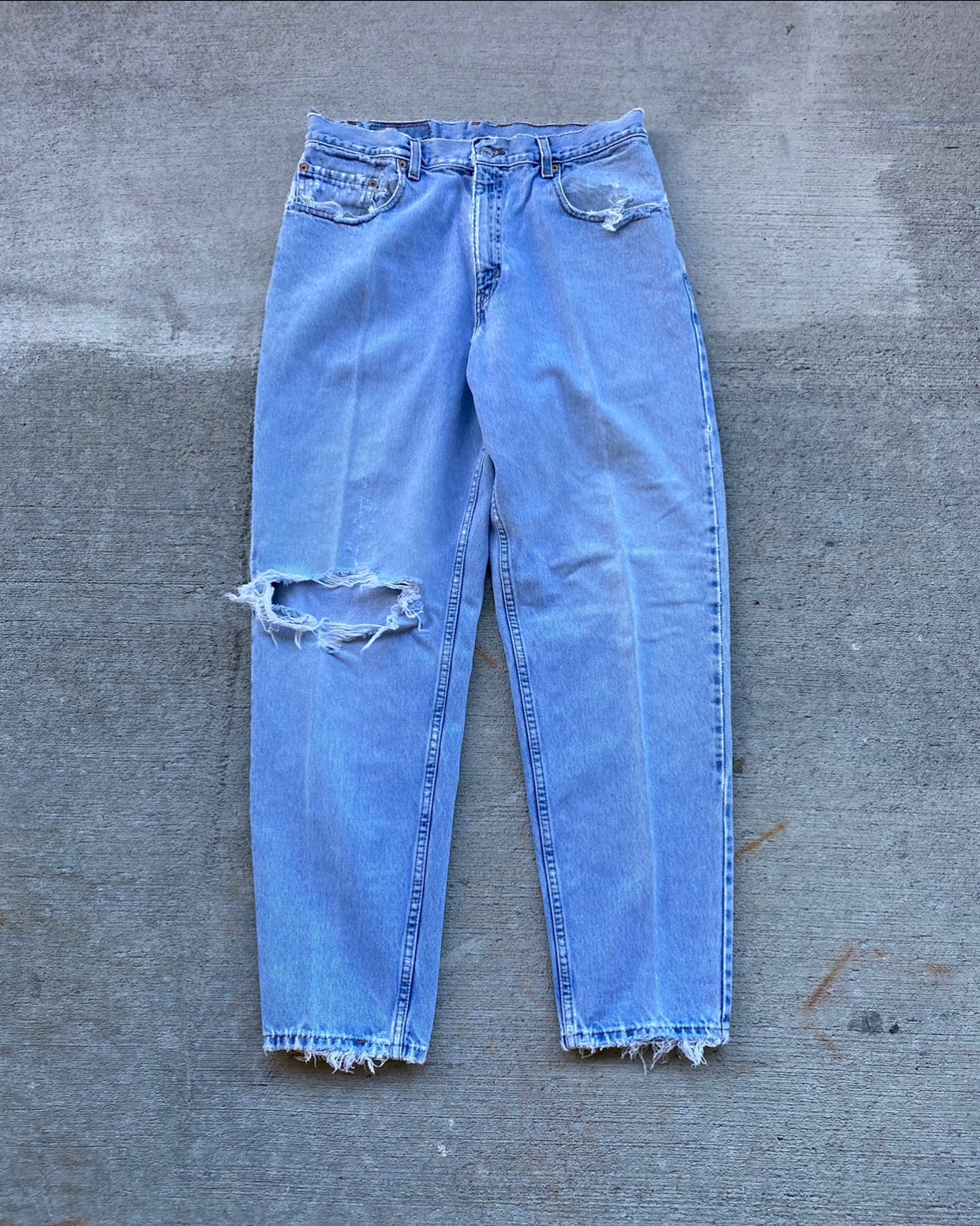 1990s Levi's 560 Blowout Light Wash Jeans - Size 33 x 31.5
