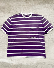 Load image into Gallery viewer, 1980s Faded Striped Single Stitch Pocket Tee - X-Large
