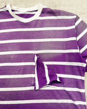 Load image into Gallery viewer, 1980s Faded Striped Single Stitch Pocket Tee - X-Large
