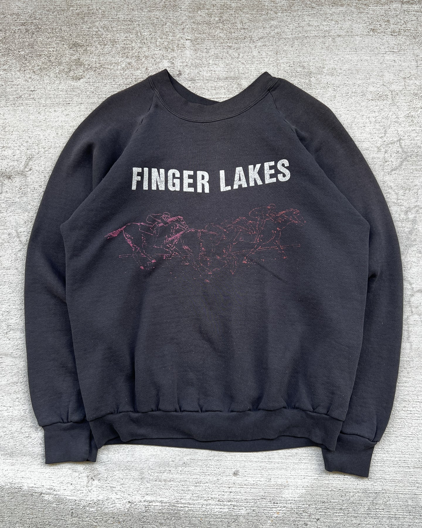 1990s Finger Lakes Raglan Cut Crewneck - Size Large