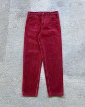 Load image into Gallery viewer, 1990s Levi&#39;s 550 Orange Tab Burgundy Jeans - Size 33 x 32
