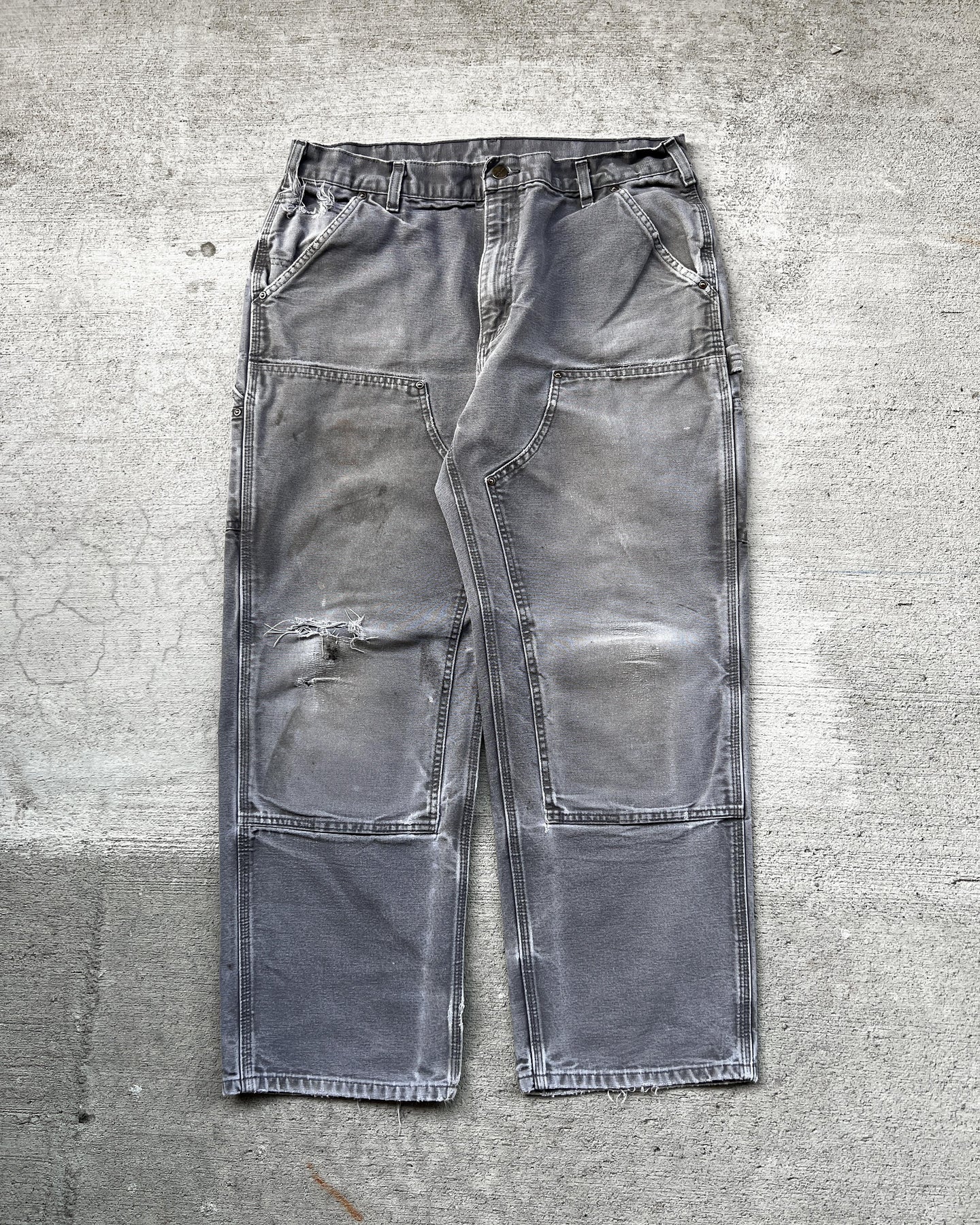 Gravel Grey Carhartt Double Knee Work Pants - Size 36 x 29