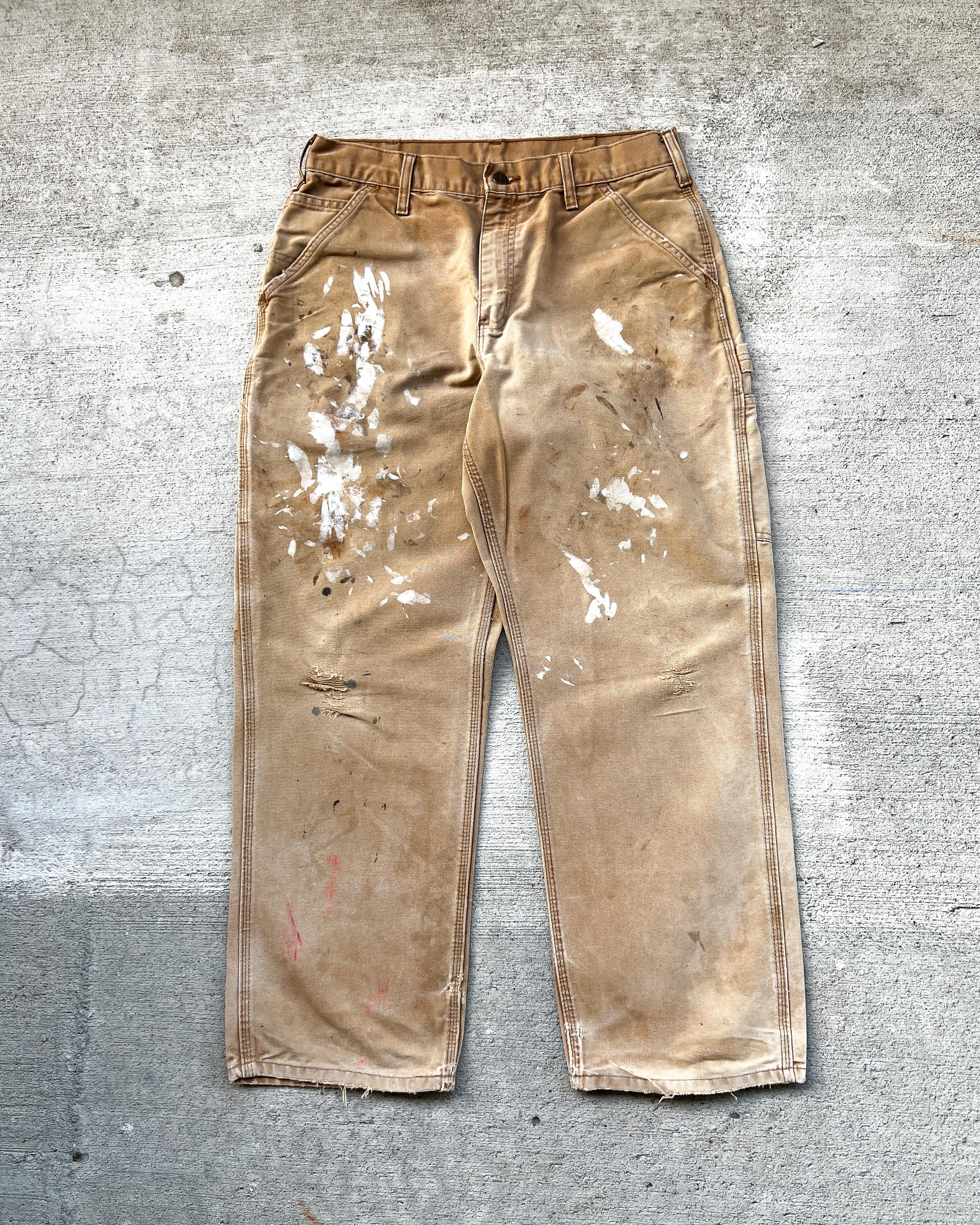 Carhartt Iconic Tan Carpenter Pants w/ Rip in Crotch [34 x 32] – Camino  Threads
