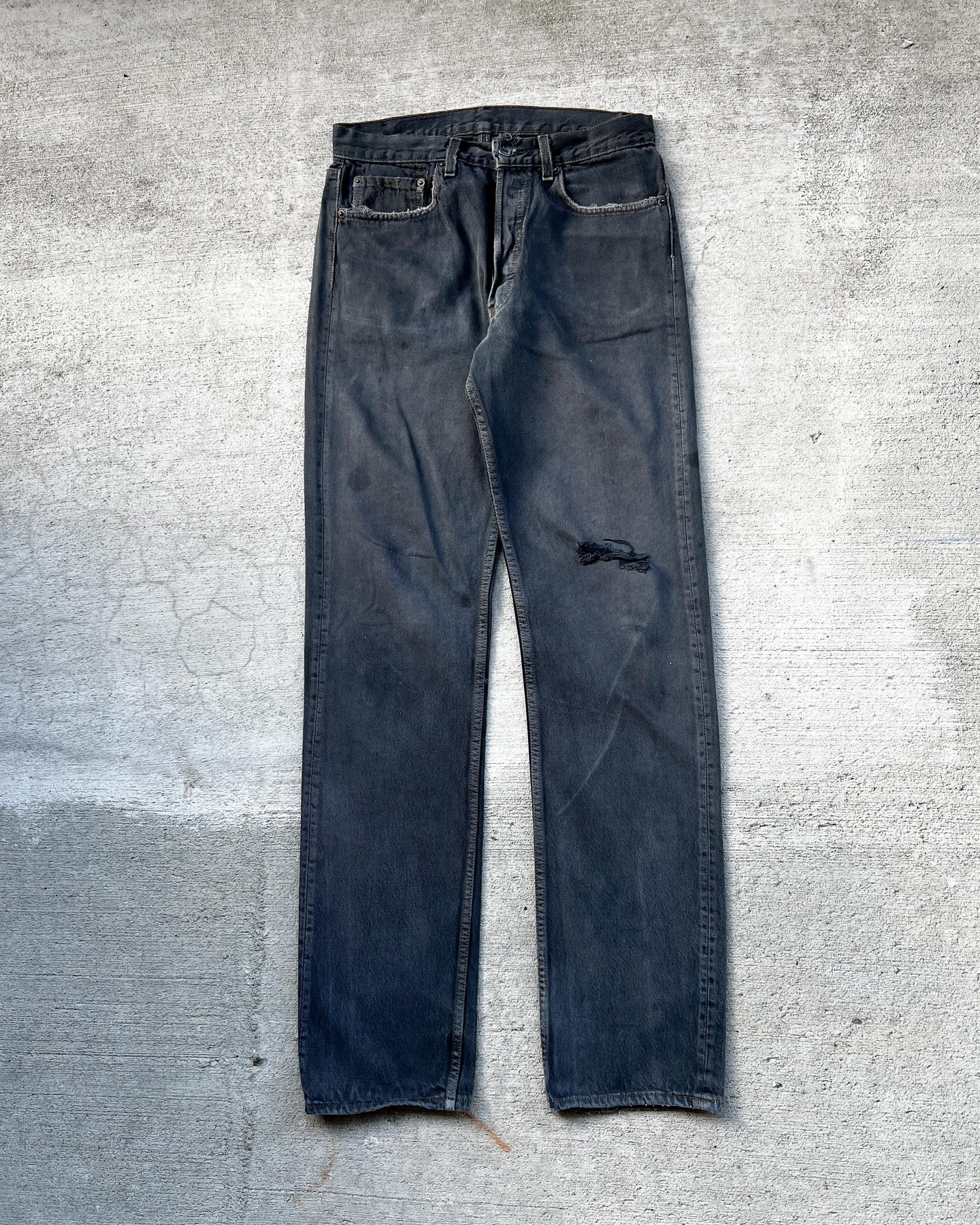 1990s Levi's Washed Black 501 - Size 32 x 35