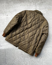 Load image into Gallery viewer, 1970s Quilted Olive Puffer Jacket - Size X-Large
