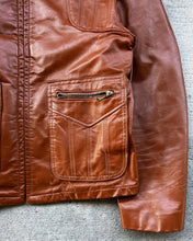 Load image into Gallery viewer, 1970s Camel Brown Leather Jacket - Size Medium
