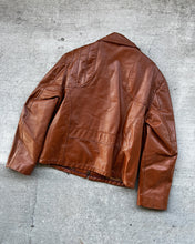 Load image into Gallery viewer, 1970s Camel Brown Leather Jacket - Size Medium

