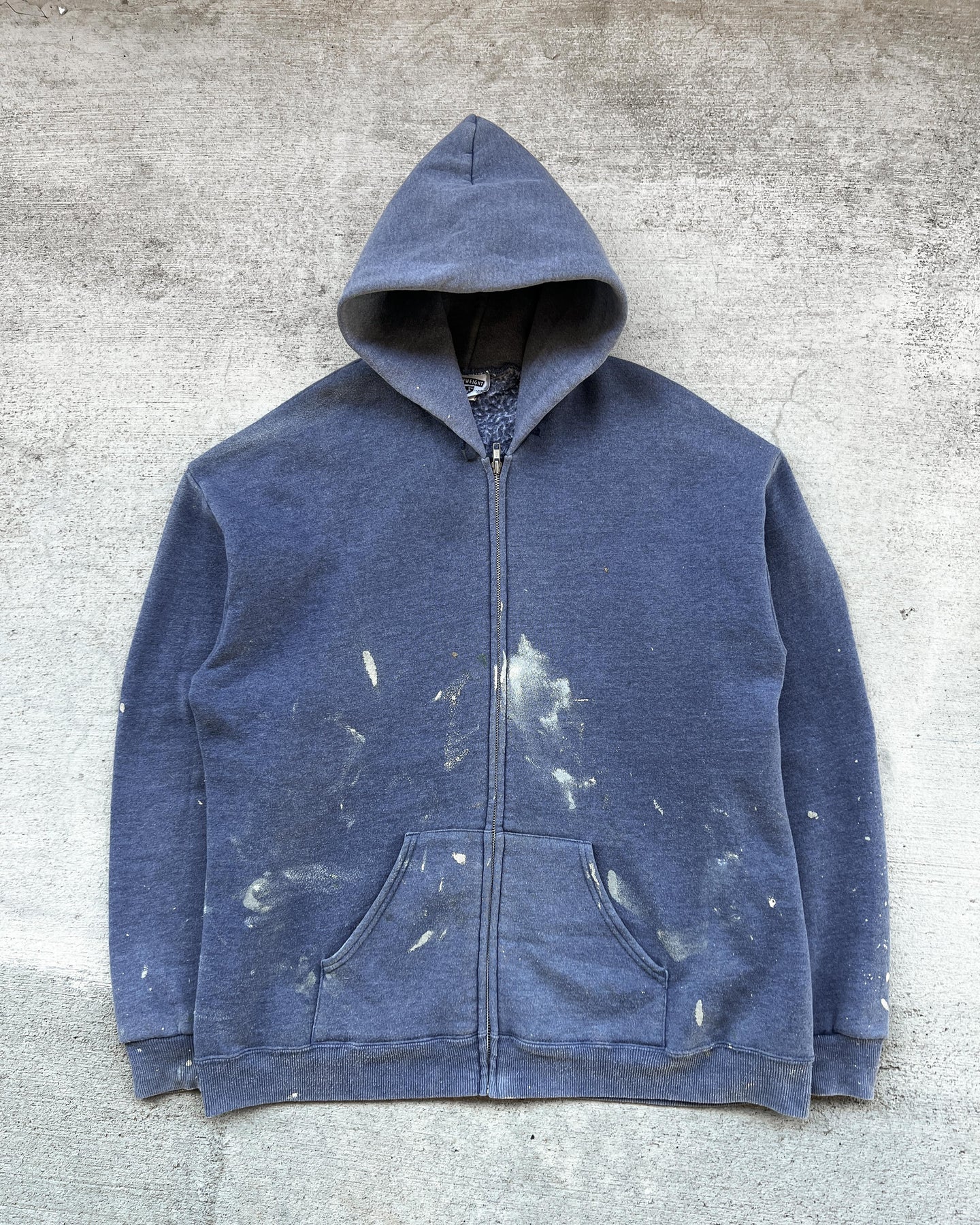 1990s Sun Faded Painter Zip Up Hoodie - Size X-Large