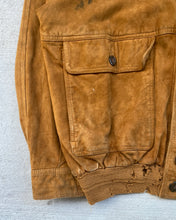 Load image into Gallery viewer, 1980s Distressed Brown Suede Bomber - Size X-Large

