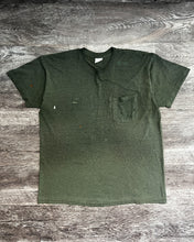 Load image into Gallery viewer, 1980s Sheer Olive Paper Thin Single Stitch Blank Tee - Size X-Large
