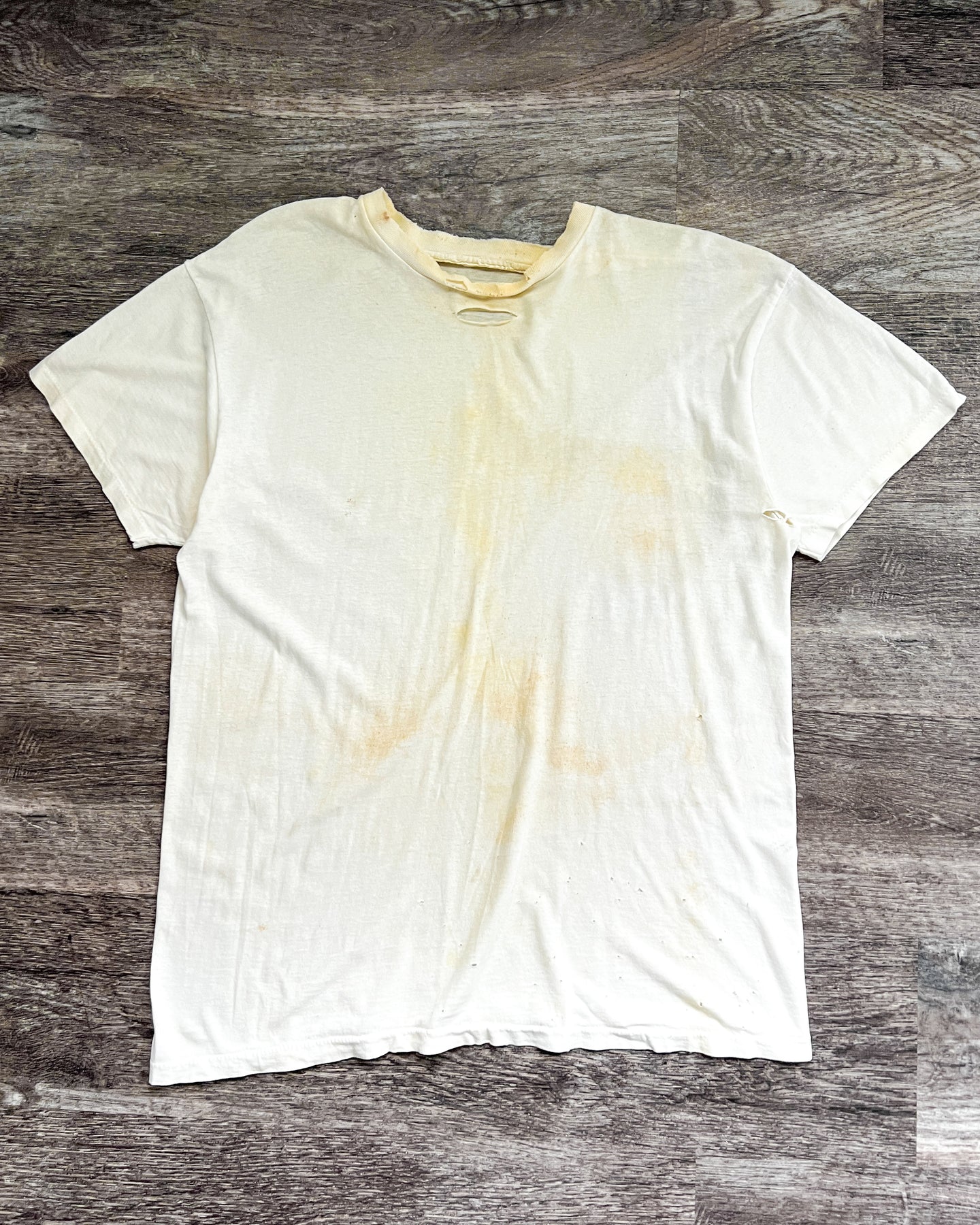 1990s Stained Blank Single Stitch Tee - Size X-Large