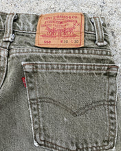 Load image into Gallery viewer, 1990s Levi&#39;s 550 Sage Green Jeans - Size 30 x 30
