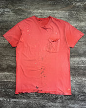 Load image into Gallery viewer, 1980s Thrashed Red Single Stitch Blank Pocket Tee - Size X-Large
