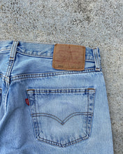 Load image into Gallery viewer, 1990s Levi&#39;s 501 Light Wash Blowout Jeans - Size 33 x 30
