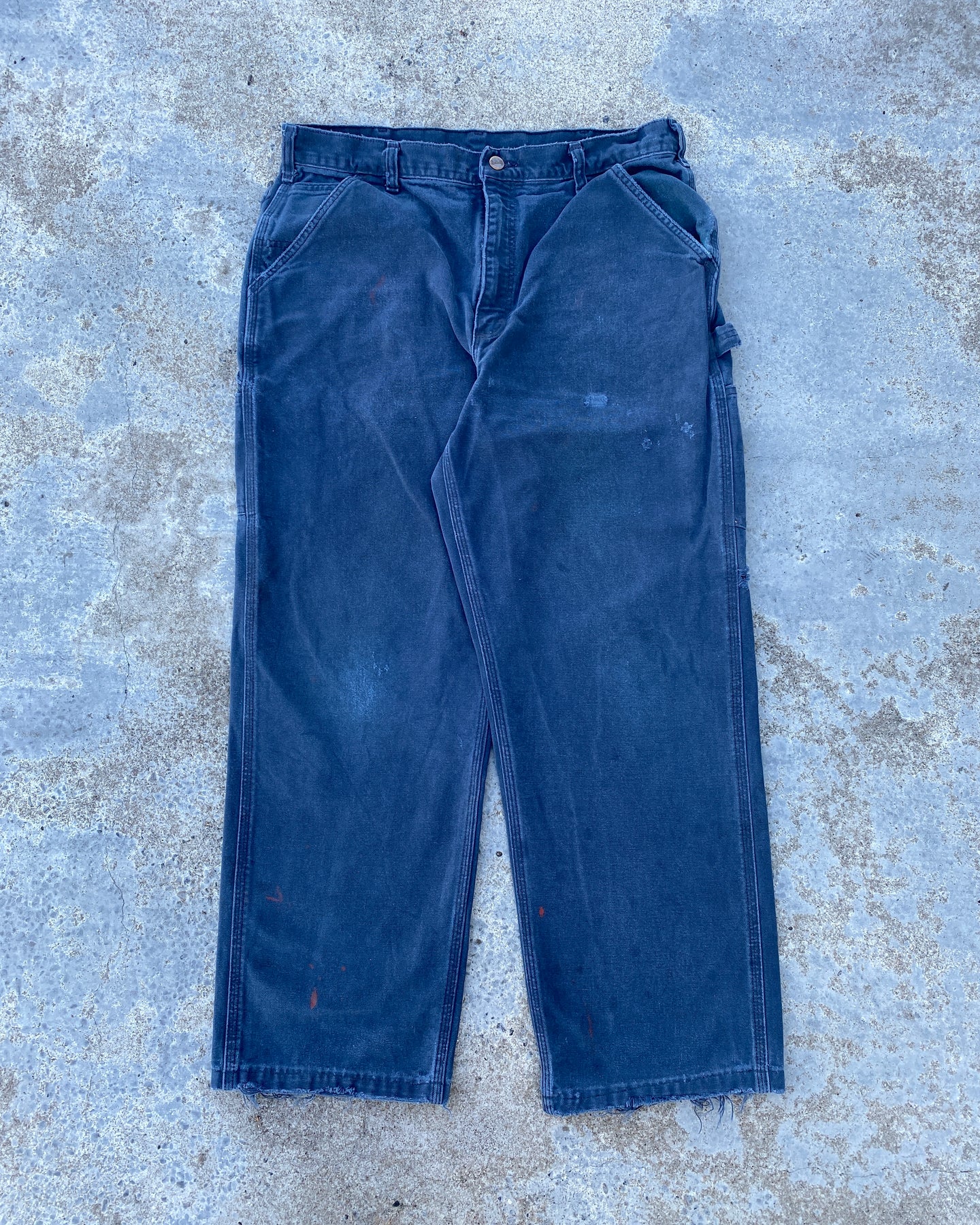1990s Carhartt Navy Canvas Carpenter Pants - Size 36 x 29