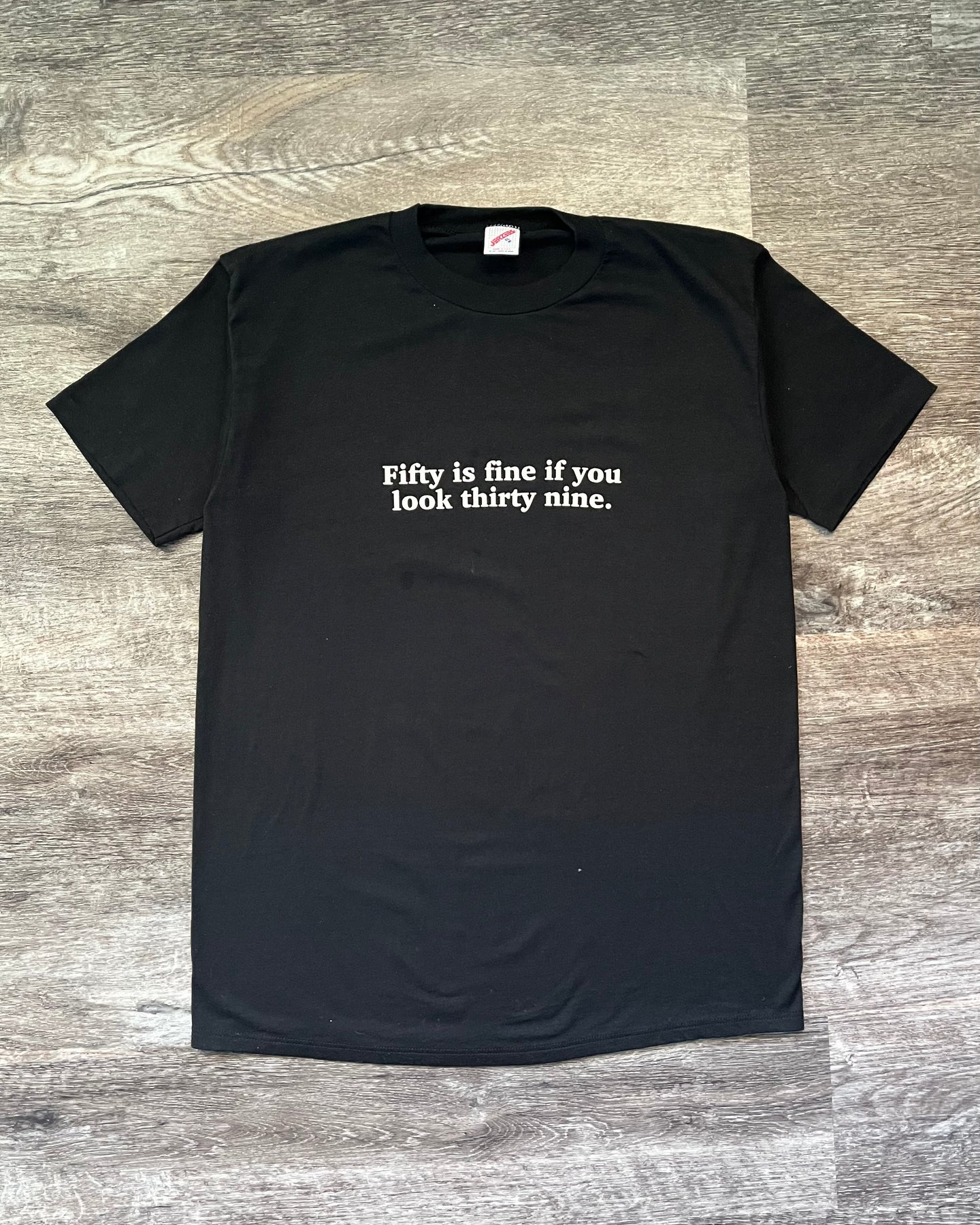1990s Fifty is Fine Single Stitched Tee - Size X-Large