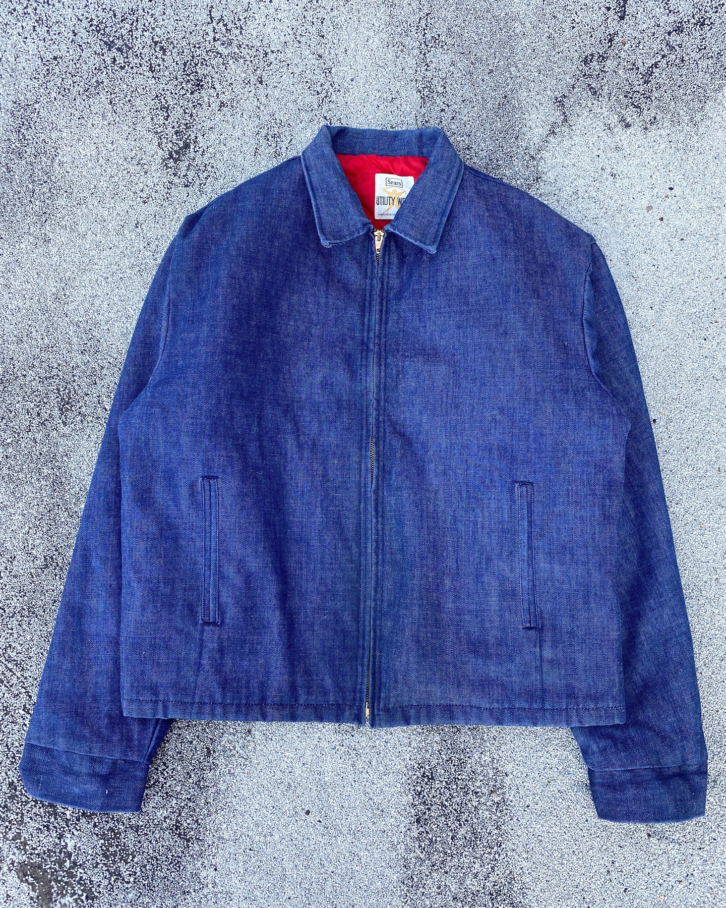 1970s Sears Quilted Denim Work Jacket - Size Large