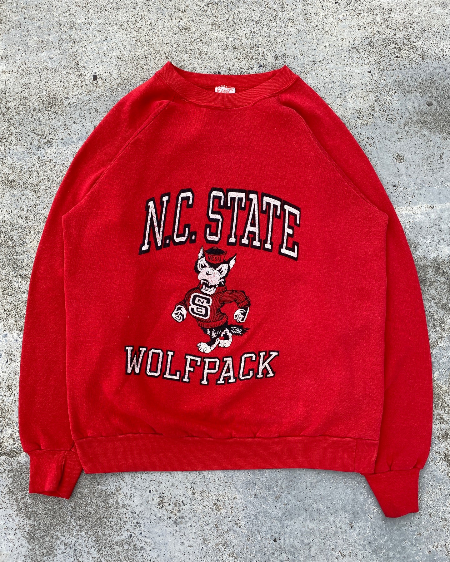 1970s/1980s NC State Wolfpack Collegiate Raglan Sweat - Size Large